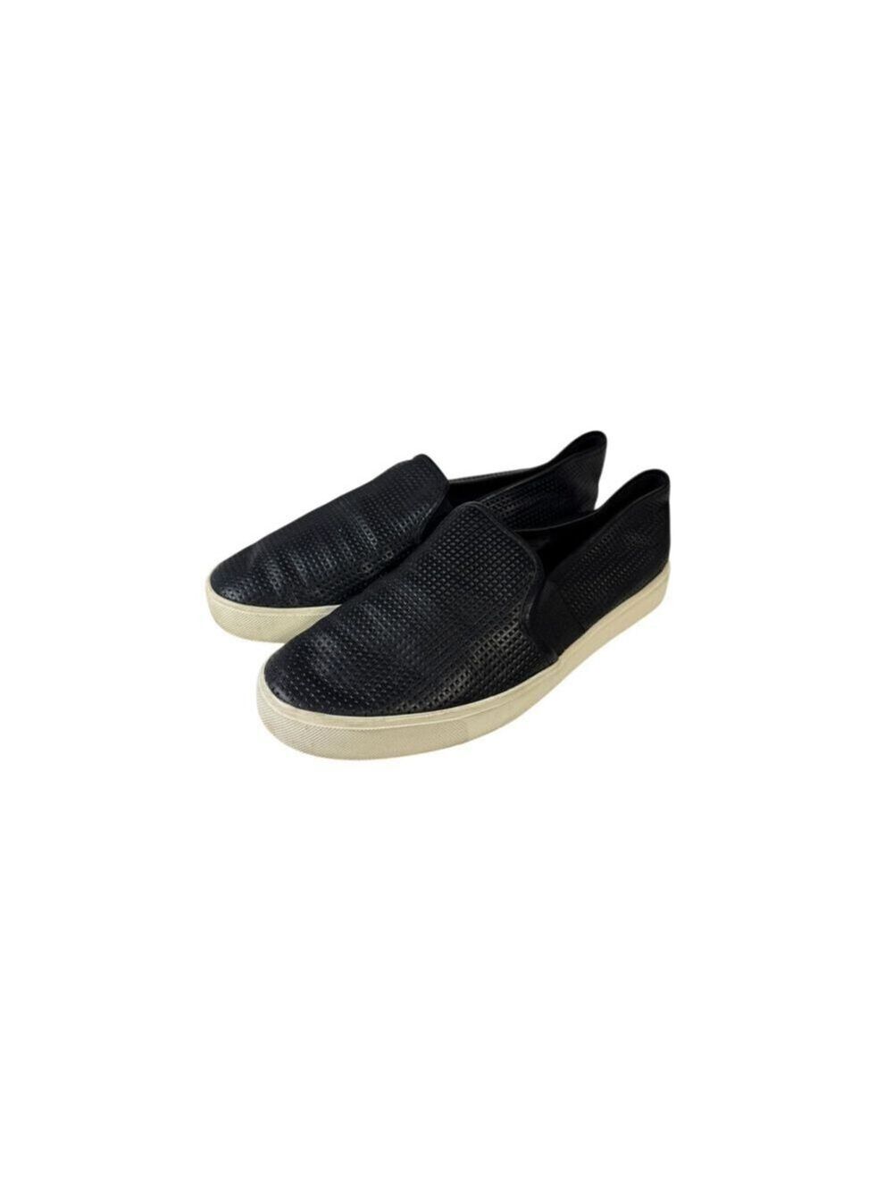 Women's Vince Blair Black Perforated Leather Slip-On Sneakers US 8.5